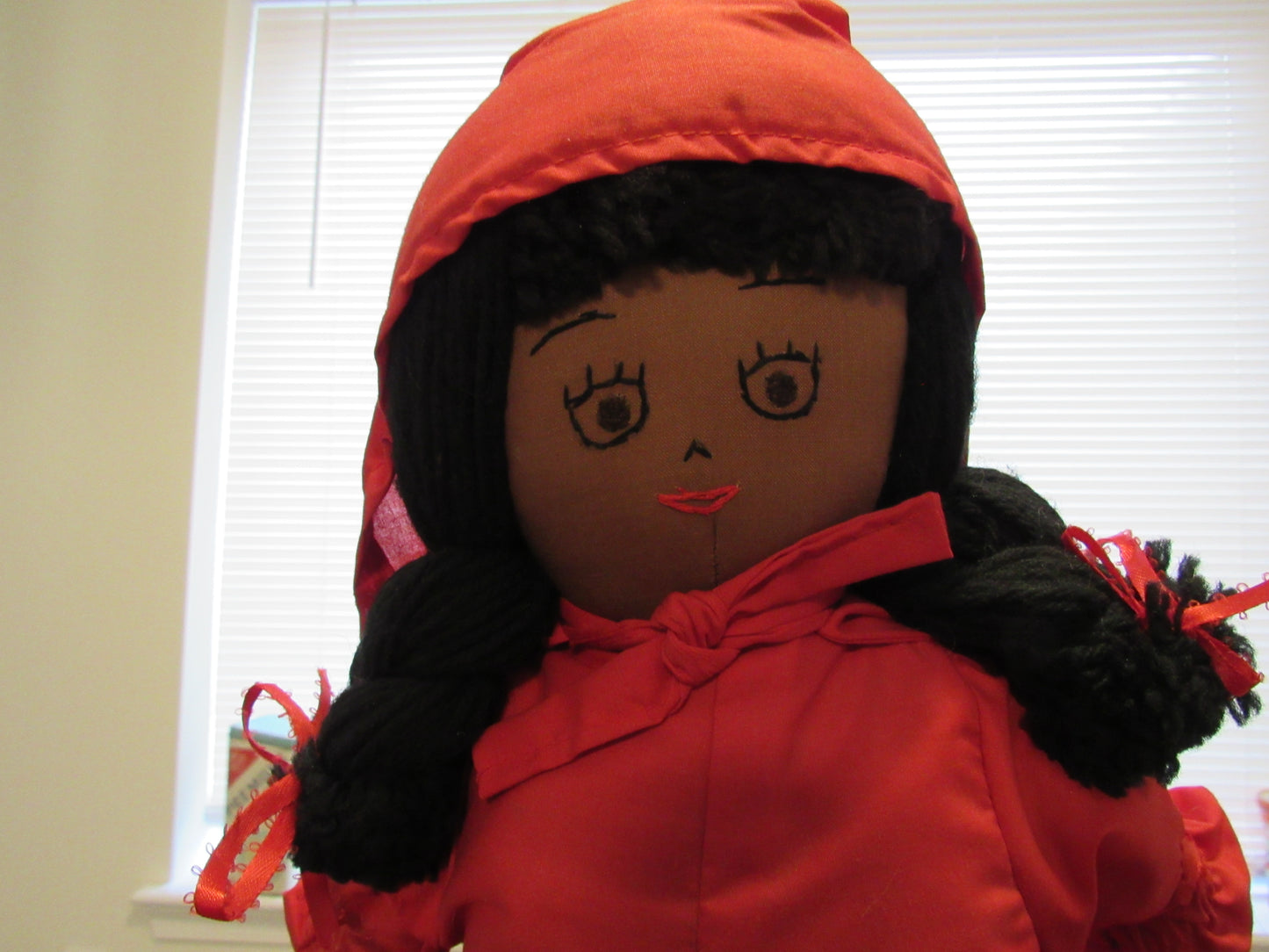 Little Red Riding Hood, Grandmother, and Big Bad Wolf Topsy Turvy Doll - African -American