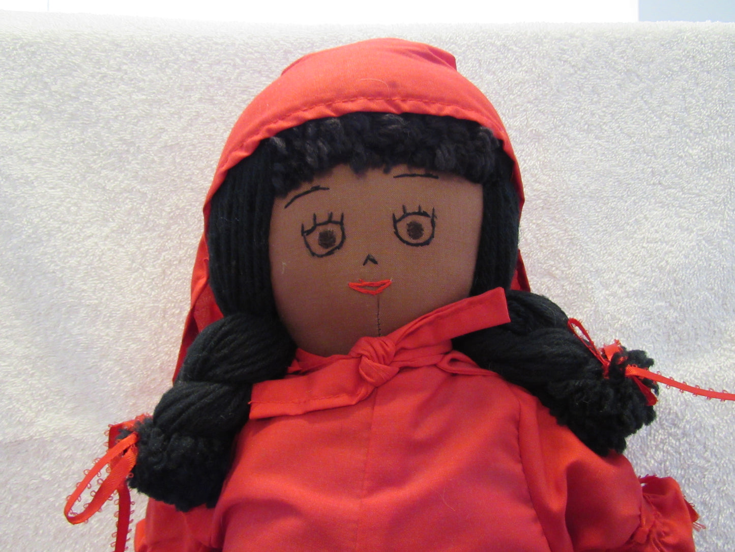 Little Red Riding Hood, Grandmother, and Big Bad Wolf Topsy Turvy Doll - African -American