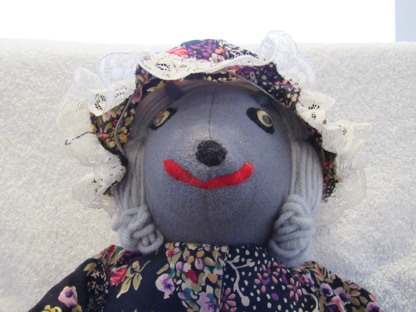 Little Red Riding Hood, Grandmother, and Big Bad Wolf Topsy Turvy Doll - African -American